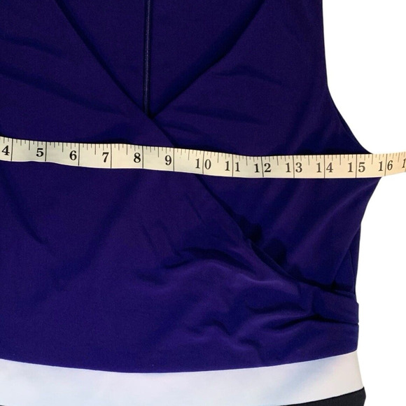 Lauren Ralph Lauren Dress Women's Sz 4 Davie Day Surplice Colorblock Blue White - Picture 7 of 8